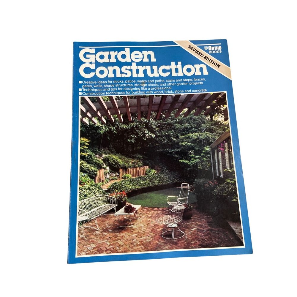 Ortho Books Garden Construction Revised Edition 1985 Softcover Backyard DIY